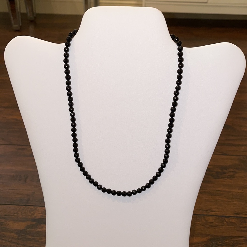 Solid 10k Gold And Genuine Black Onyx Necklace